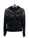 Lamarque Size XS Black Leather Zip Front Hood Dickey Moto Jacket Black / XS