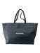 Balenciaga Black & White Leather Double Top Handle Logo Tote Interior Zip Bag Black & White / L