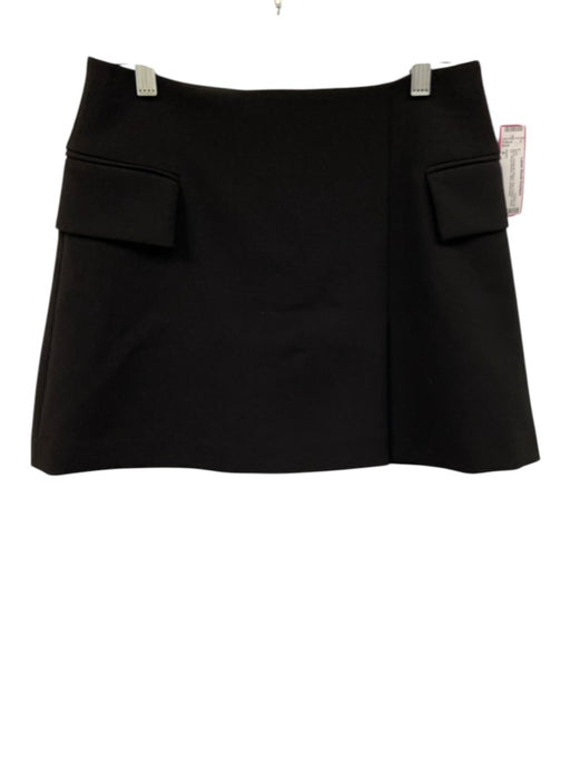 Reiss Size 4 Black Polyester Blend Flap Pocket Back Zip Wrap Illusion Mini Skirt Black / 4
