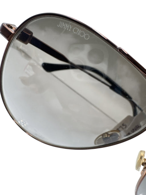 Jimmy Choo Brown Metal Aviator Gradient Lens Crystal Detail Sunglasses Brown