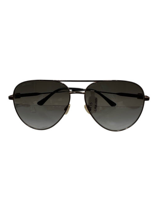 Jimmy Choo Brown Metal Aviator Gradient Lens Crystal Detail Sunglasses Brown