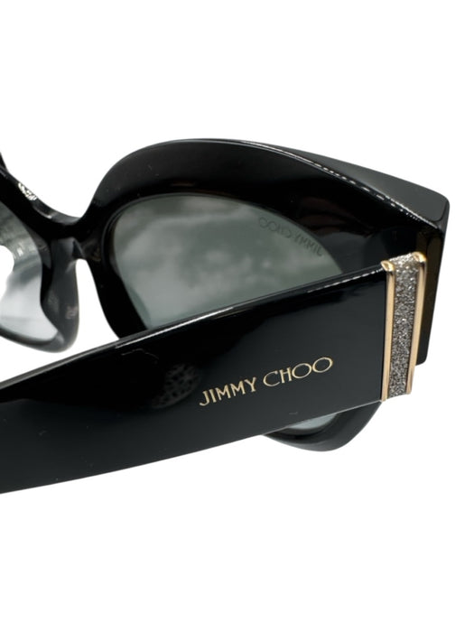 Jimmy Choo Black Acetate Gradient Lens Glitter Detail Sunglasses Black