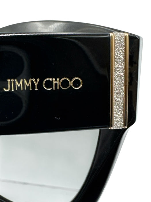 Jimmy Choo Black Acetate Gradient Lens Glitter Detail Sunglasses Black