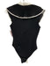 Karen Millen Size S Black & White Polyamide Blend Flutter Sleeves Neck Tie Top Black & White / S