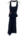 Karen Millen Size s / 4 Navy Blue Cotton Blend Knit Top Halter Dress Navy Blue / s / 4