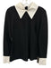Karen Millen Size S Black & White Viscose Blend Long Sleeve Layered Back Zip Top Black & White / S