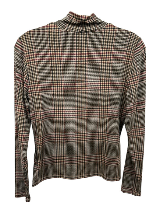 Veronica Beard Jeans Size S/P Tan, Red & Black Lyocell blend Long Sleeve Top Tan, Red & Black / S/P