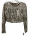 L'agence Size M Silver & Gray Polyester Blend Long Sleeve All Over Sequins Top Silver & Gray / M