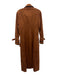 Modesees Size S Brown & Dark Brown Faux Suede Trim Detail Double Breast Coat Brown & Dark Brown / S
