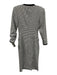 Karen Millen Size 4 Black & White Polyester Blend Trim Detail Houndstooth Coat Black & White / 4