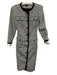 Karen Millen Size 4 Black & White Polyester Blend Trim Detail Houndstooth Coat Black & White / 4