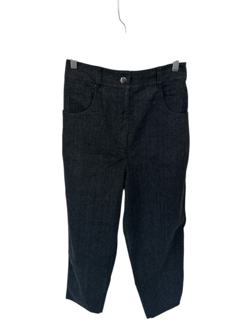 Tibi Size 6 Charcoal Cotton High Waist Wide Leg Raw Hem Jeans Charcoal / 6