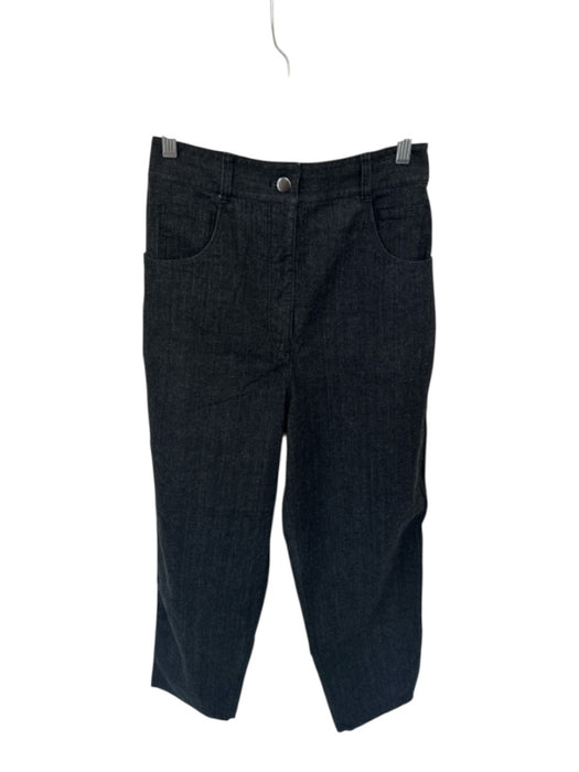 Tibi Size 6 Charcoal Cotton High Waist Wide Leg Raw Hem Jeans Charcoal / 6