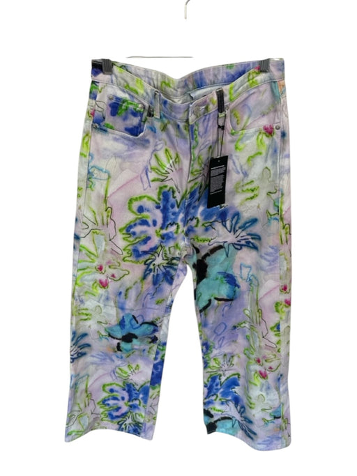 Weekday Size 30 Purple & Green Organic Cotton High Waist Water Color Jeans Purple & Green / 30