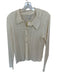 Joie Size L Cream Polyester Long Sleeve Crinkle Button Down Top Cream / L
