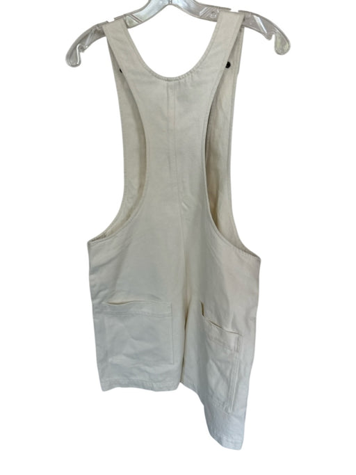 Tibi Size L White Cotton Blend Snap Buttons Sleeveless Romper White / L
