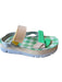 Camper Shoe Size 38 Blue & Green Canvas Velcro Platform Sandals Blue & Green / 38