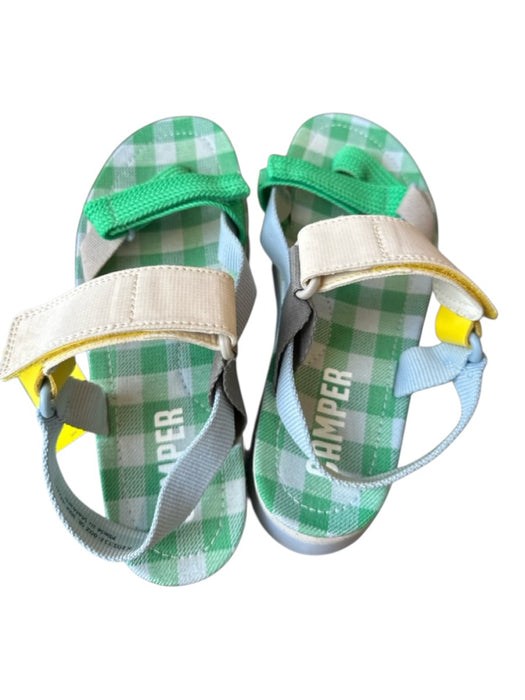 Camper Shoe Size 38 Blue & Green Canvas Velcro Platform Sandals Blue & Green / 38