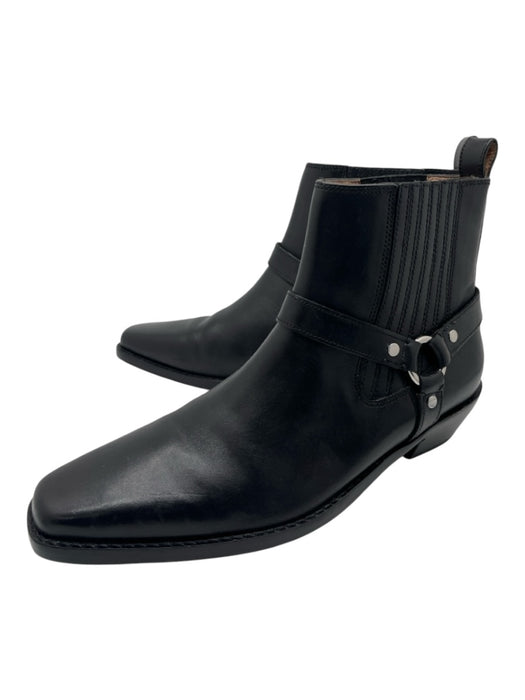 Madewell Shoe Size 12 Black Leather Straps Chelsea Square Toe Boots Black / 12