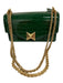 Mac Duggal Green Patent Leather Gold Tone Hardware Croc Embossed Chain Strap Bag Green / Medium