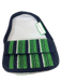 Anthropologie Blue, Green, White Polyester Cotton Lining Beaded Stripe Flap Bag Blue, Green, White / S
