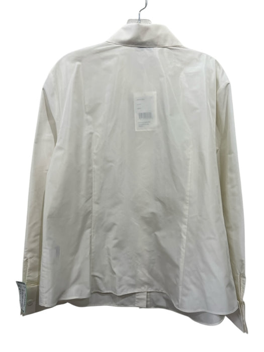 Lafayette 148 Size 16 White Polyester Long Sleeve Hidden Buttons Button Down Top White / 16