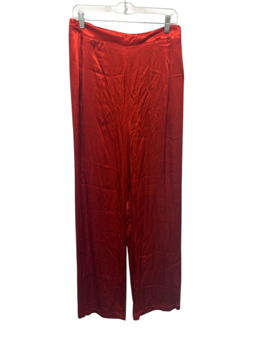 Karen Millen Size 20/XL Red No Fabric Tag Satin Side Zip Straight Leg Pants Red / 20/XL
