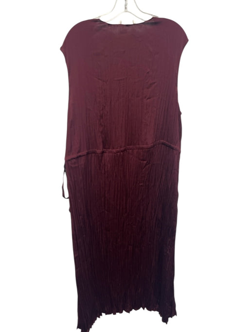 Vince Size 1X Maroon Purple Polyester V Neck Sleeveless Drawstring Waist Dress Maroon Purple / 1X