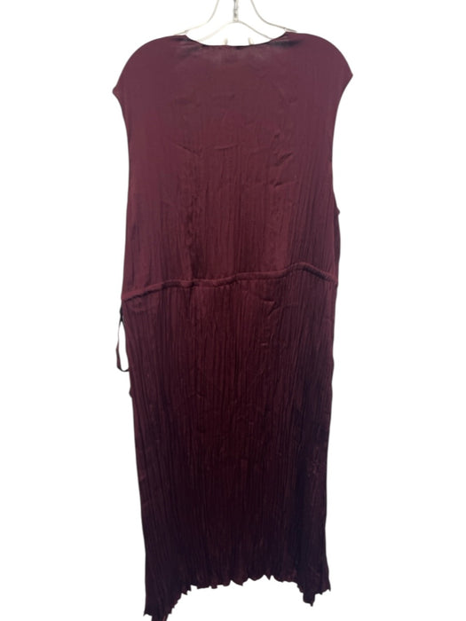 Vince Size 1X Maroon Purple Polyester V Neck Sleeveless Drawstring Waist Dress Maroon Purple / 1X