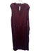 Vince Size 1X Maroon Purple Polyester V Neck Sleeveless Drawstring Waist Dress Maroon Purple / 1X