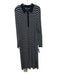 Boss Size XXL Navy & white Viscose Blend Collar Neck Half Button Down Dress Navy & white / XXL