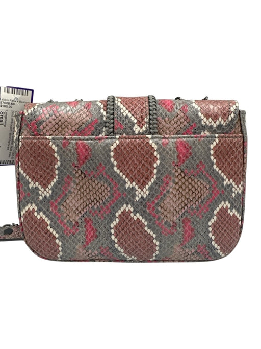 Longchamp Gray, White & Pink Leather Multi snake print embossed Crossbody Bag Gray, White & Pink / Small