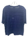 Karen Millen Size XXL Navy Viscose Blend Knit Shoulder buttons Short Sleeve Top Navy / XXL