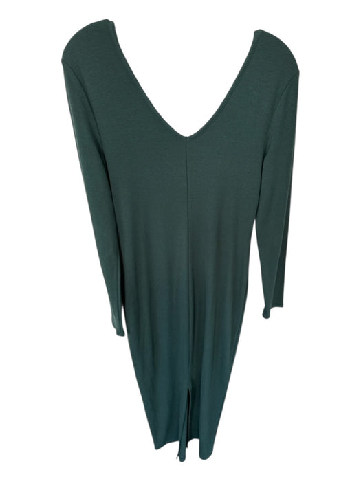 Marine Layer Size L Green Tencel Blend Long Sleeve Ribbed Maxi Dress Green / L