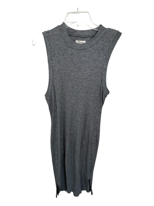 Madewell Size XL Gray Cotton Sleeveless Ribbed Midi Dress Gray / XL