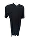 Marine Layer Size L Black Tencel Blend Short Sleeve Mock Neck Ribbed Maxi Dress Black / L