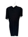 Marine Layer Size L Black Tencel Blend Short Sleeve Mock Neck Ribbed Maxi Dress Black / L