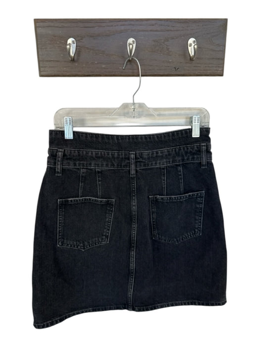 Pilcro Size 8 Black Cotton Mini Button Front Front Pockets Denim Skirt Black / 8