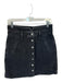 Pilcro Size 8 Black Cotton Mini Button Front Front Pockets Denim Skirt Black / 8