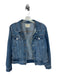 Madewell Size L Denim Cotton Dark Wash Button Front Collared Pocket Jacket Denim / L