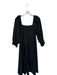Hutch Black Cotton Eyelet Detail smocked 3/4 Balloon Sleeve Maxi Dress Black