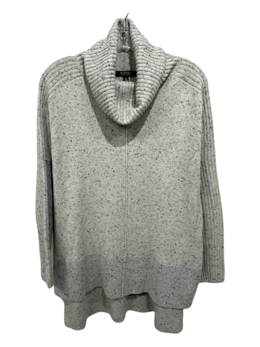 Saks Fifth Ave Size S Gray & Black Cashmere Ribbed Detail Turtleneck Sweater Gray & Black / S