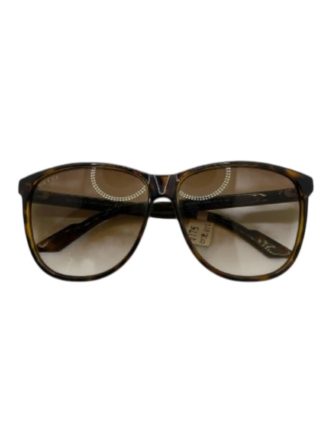 Gucci Brown Acetate Gradient Lens Tortoise Shell Square Sunglasses Brown