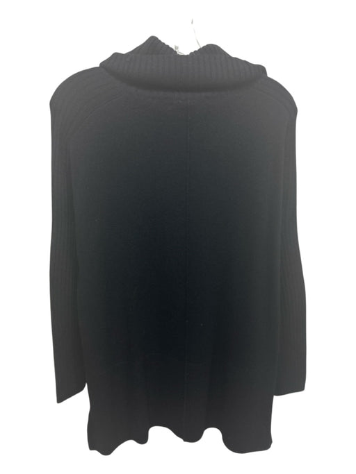 Saks Fifth Ave Size XS Black Cashmere Ribbed Knit Split Hem Turtle Neck Sweater Black / XS