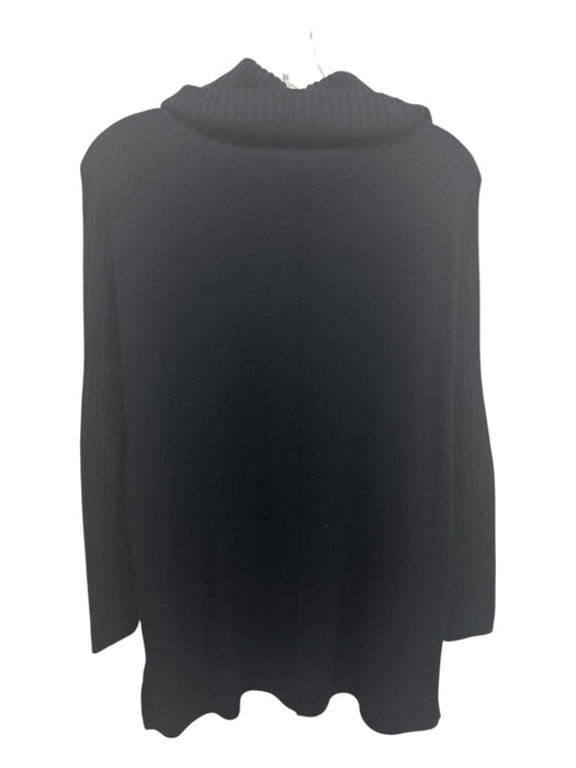 Saks Fifth Ave Size XS Black Cashmere Ribbed Knit Split Hem Turtle Neck Sweater Black / XS