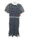 Shoshanna Size 4 Navy Blue & White Polyester Lace Overlay Gathered Hem Dress Navy Blue & White / 4