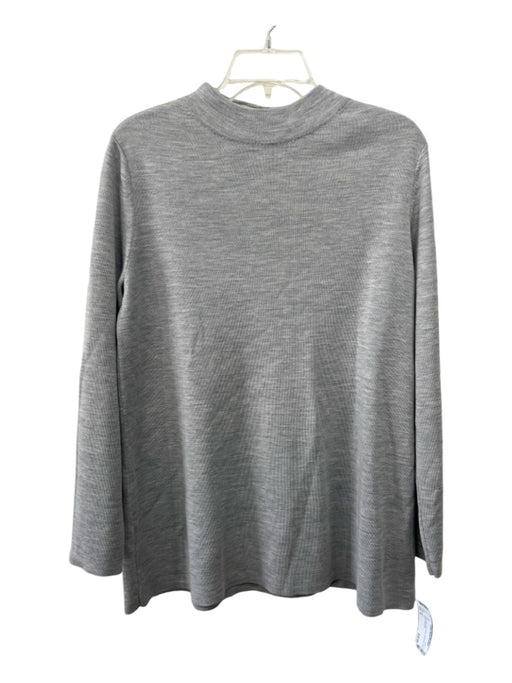 COS Size M Gray Wool Mock Neck Heathered Long Sleeve Top Gray / M