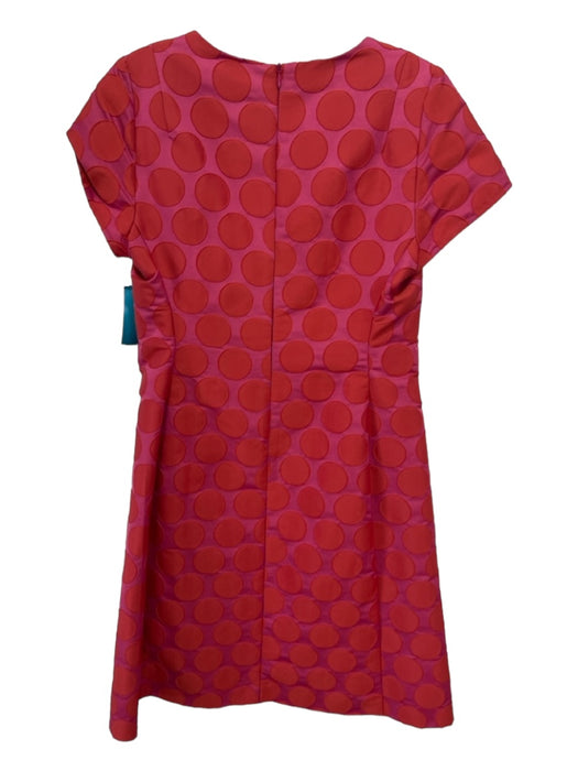 Boden Size 6 Pink & Orange Polyester Polka Dots Round Neck Cap Sleeve Dress Pink & Orange / 6