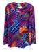 Jude Connally Size S Purple & Multi Nylon Blend abstract stripe Long Sleeve Top Purple & Multi / S