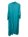 Molly Bracken Size S Teal Blue Viscose V Neck Drop Shoulder 1/2 sleeve Dress Teal Blue / S